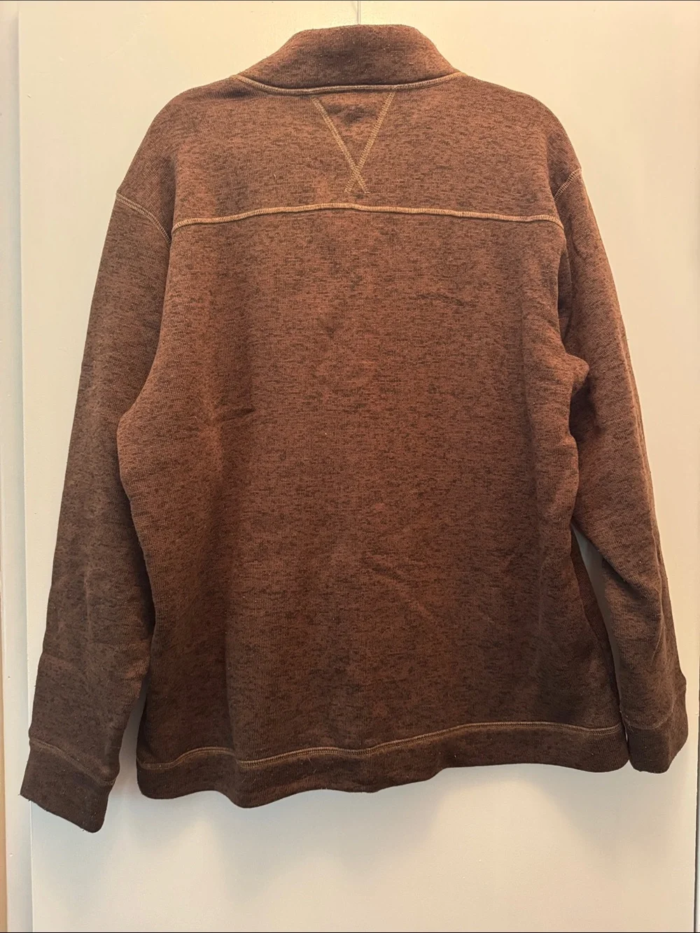 Brown Men's Quarter-Button Pullover Jacket
